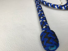 Load image into Gallery viewer, 4 Ft. Silver, Black and Blue Target Bullwhip