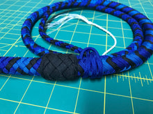 Load image into Gallery viewer, 4 Ft Black and Blue Nylon Bullwhip