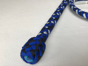 4 Ft. Silver, Black and Blue Target Bullwhip
