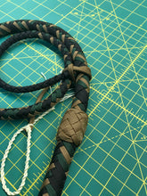 Load image into Gallery viewer, 3 Ft Black, Tan and Green Nylon Paracord Bullwhip
