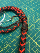 Load image into Gallery viewer, 3 Foot Black and Orange Nylon Para Cord Bull Whip