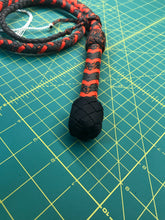 Load image into Gallery viewer, 3 Foot Black and Orange Nylon Para Cord Bull Whip