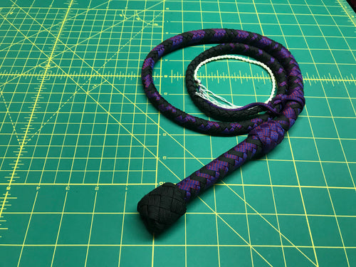 3 Foot Black and Purple Nylon Bullwhip