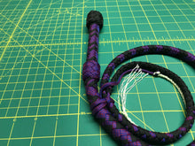 Load image into Gallery viewer, 3 Foot Black and Purple Nylon Bullwhip