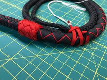 Load image into Gallery viewer, 4 FT Black with Red Para Cord Bull Whip
